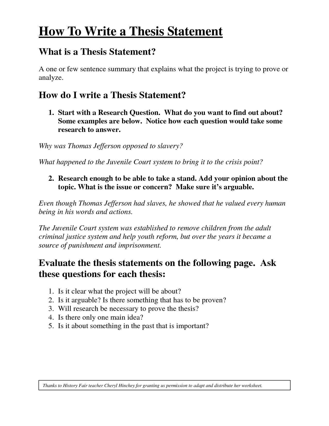 Thesis statement formats