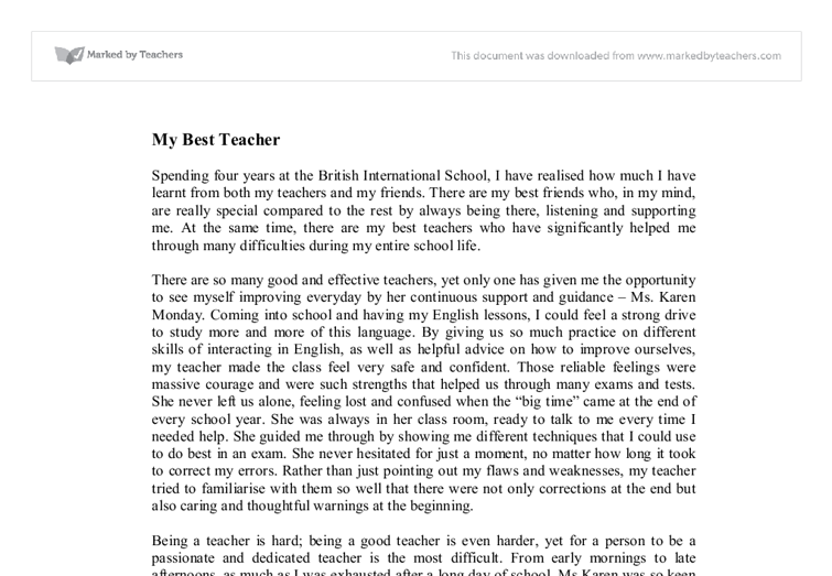 An essay about teachers