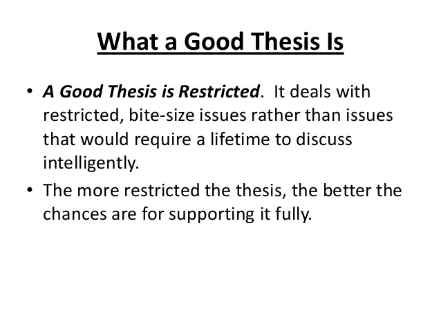Help on writing a good thesis statement