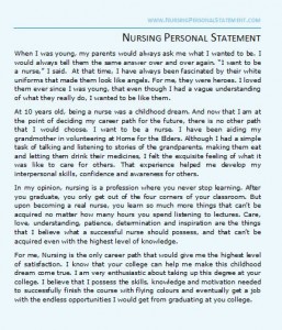 personal statement for nursing