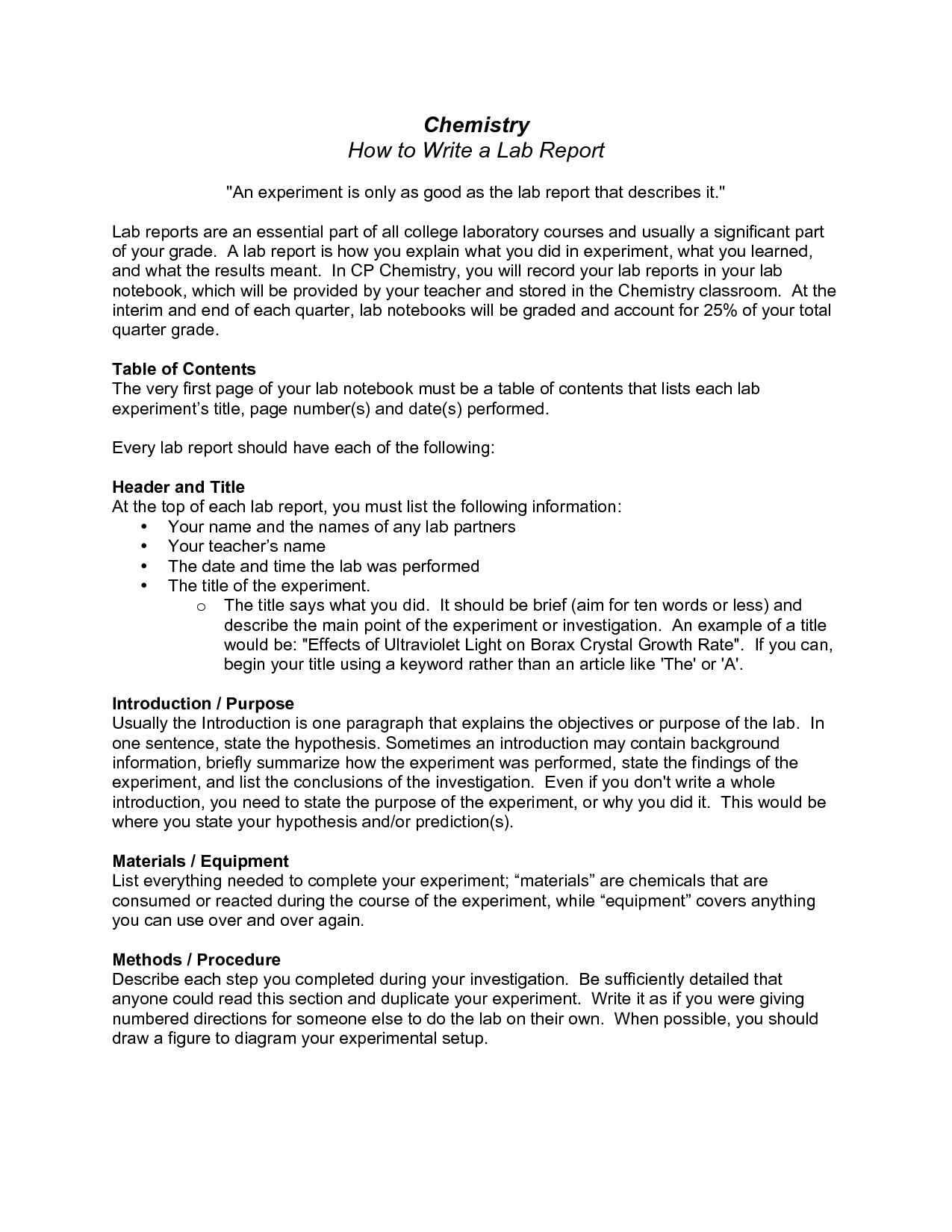 How To Write A 1 Essay Lab Report Best Websites Peatix