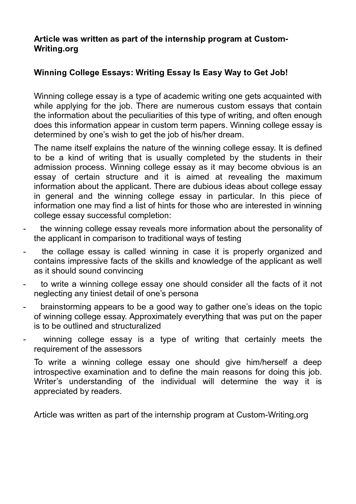 Best Job Essay Healthy Eating Essay also Good High School Essay Examples Apa Format Sample Essay Paper
