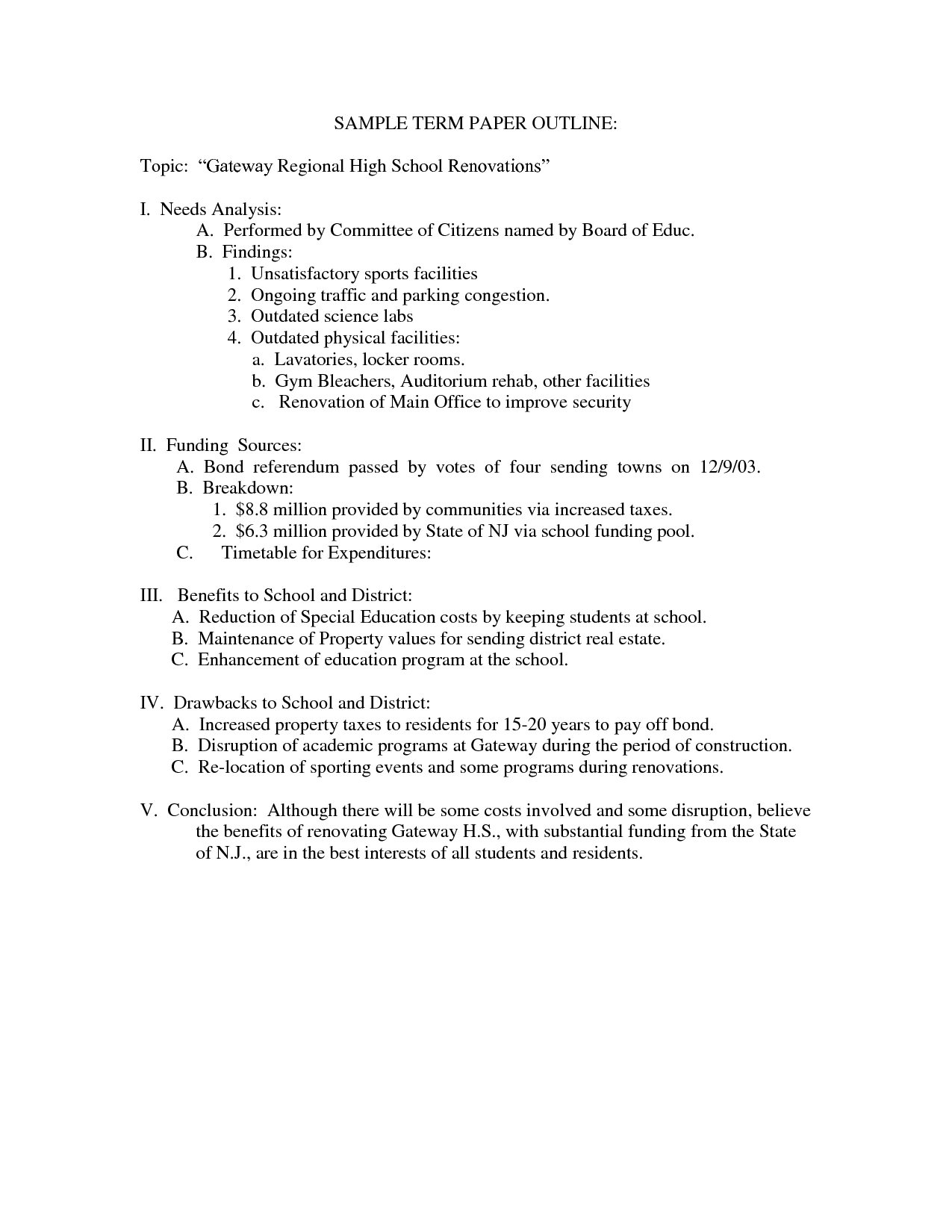  Term Paper Outline Format Example APA Term Paper Format 2019 02 22