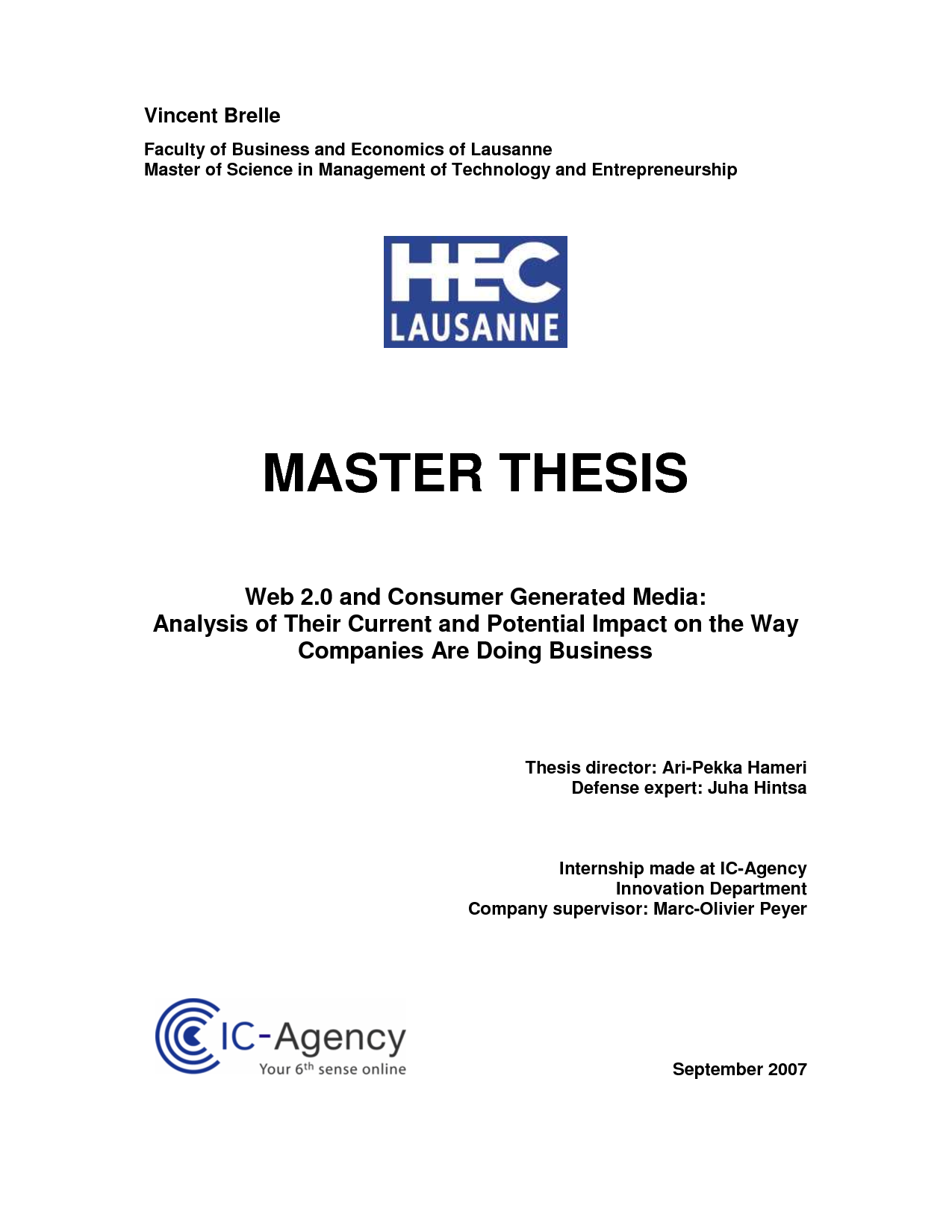 Masters Thesis Business Management