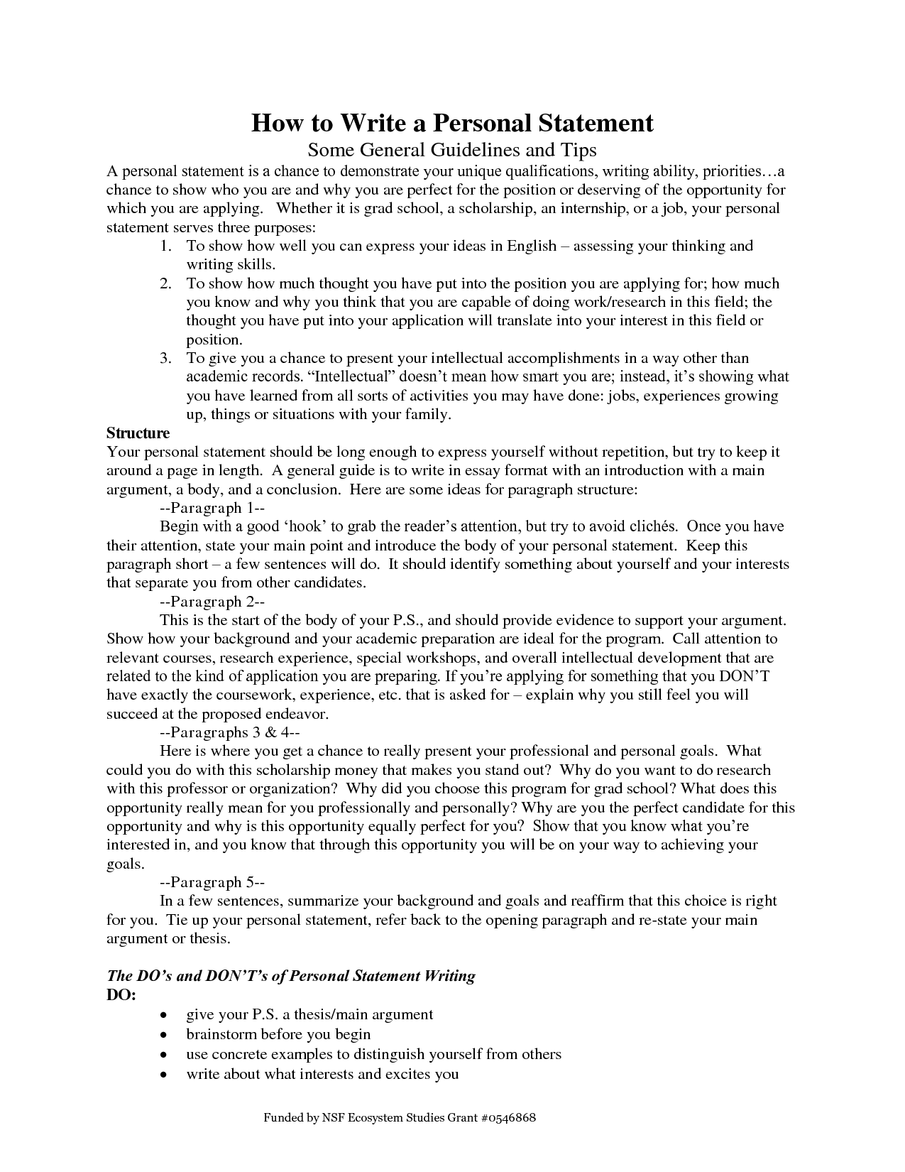 Good Personal Statement Starters Top Rated Writing Service