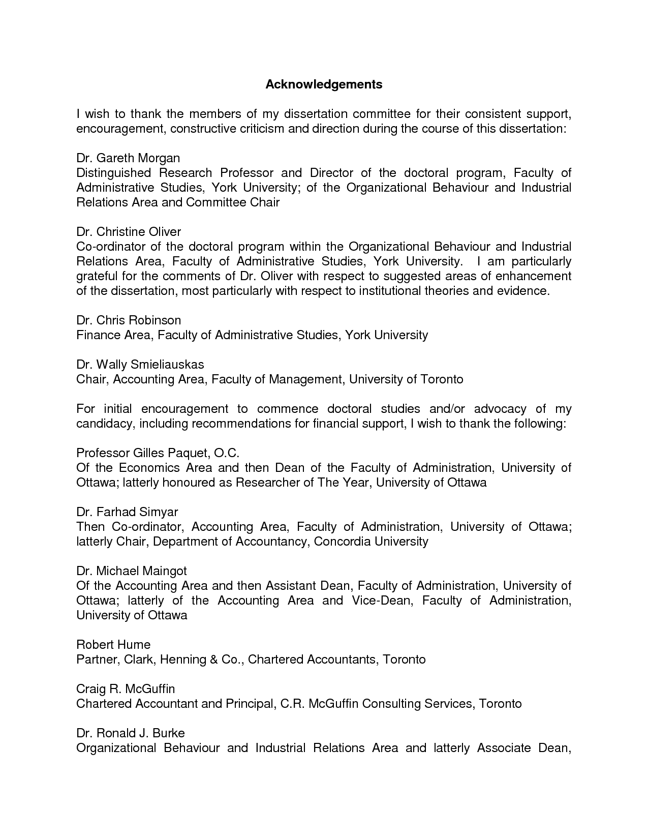 Thesis order acknowledgements