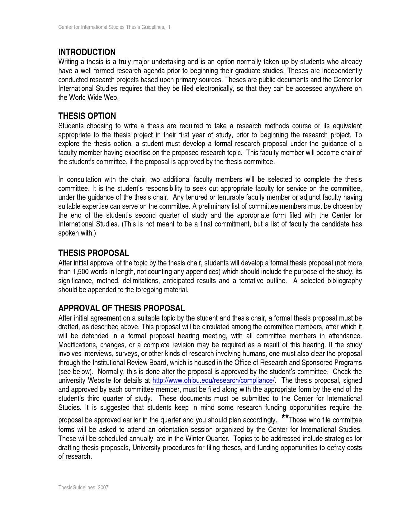 Thesis Proposal Format For Information Technology Thesis