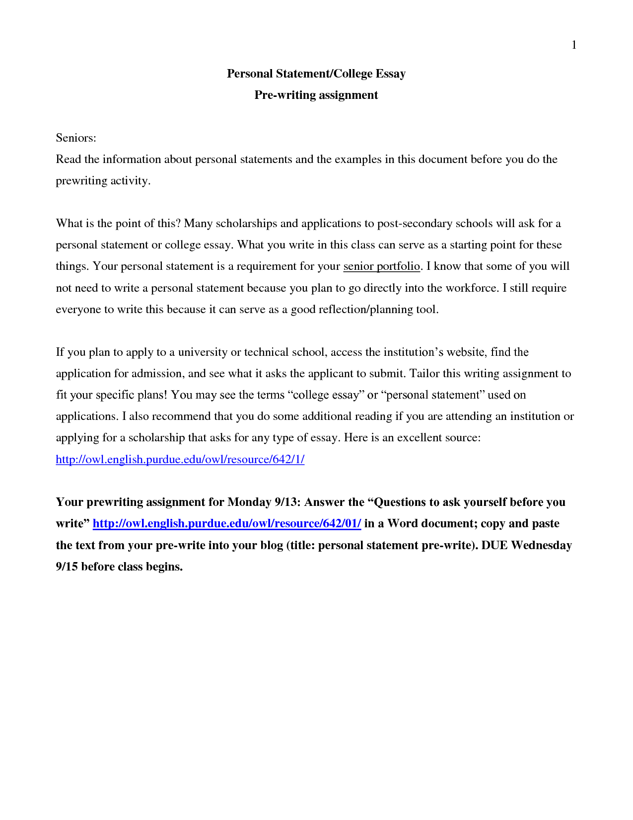 Personal statement essay for scholarships
