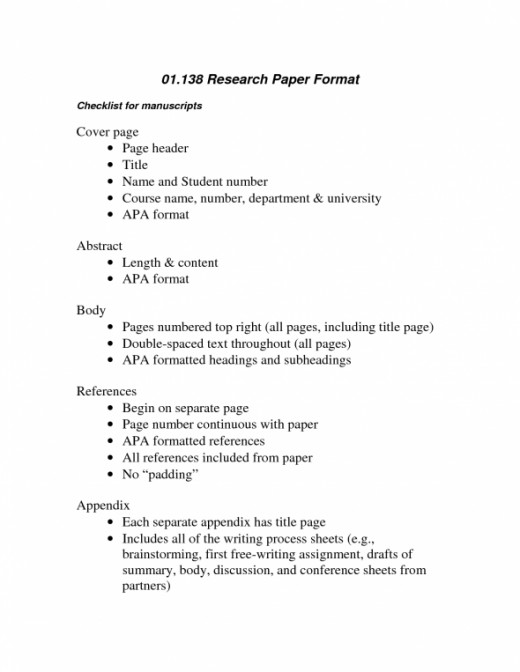 Order Of Research Paper