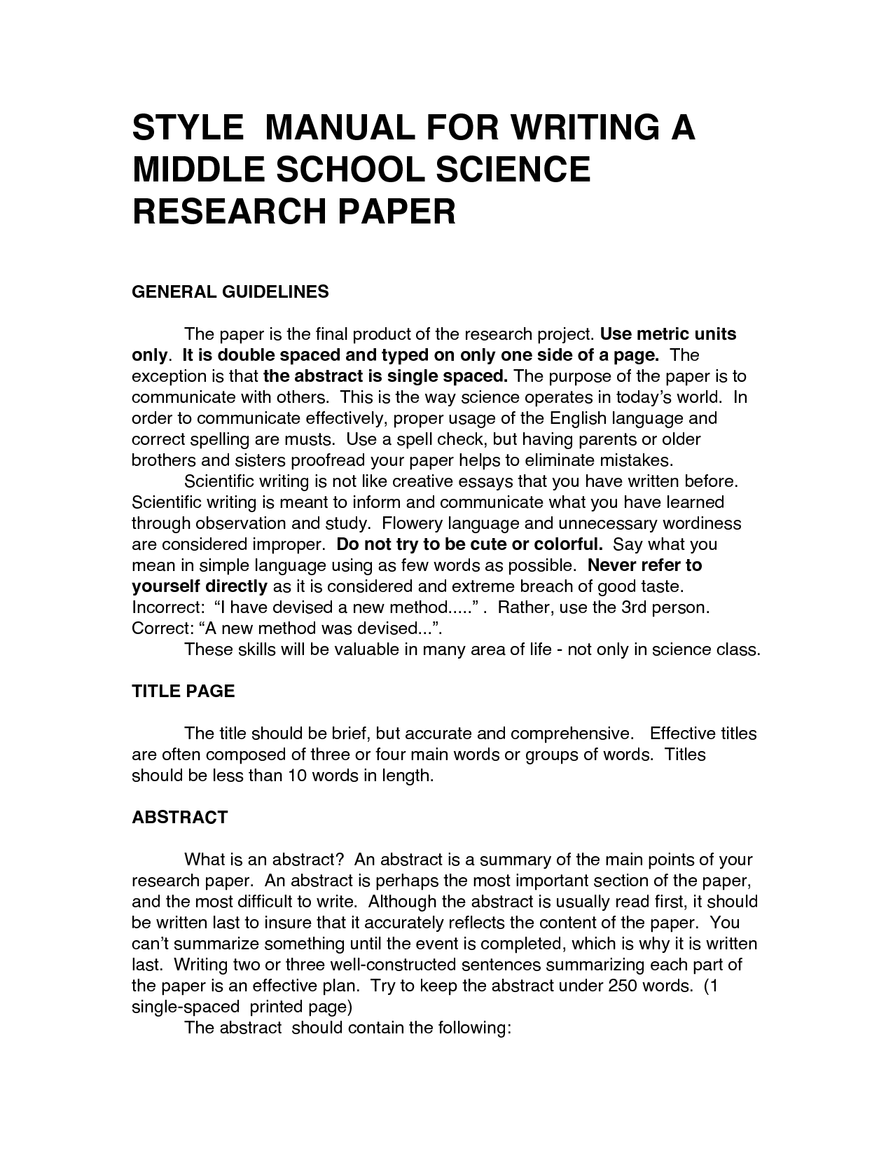 Middle School Research Paper Topics