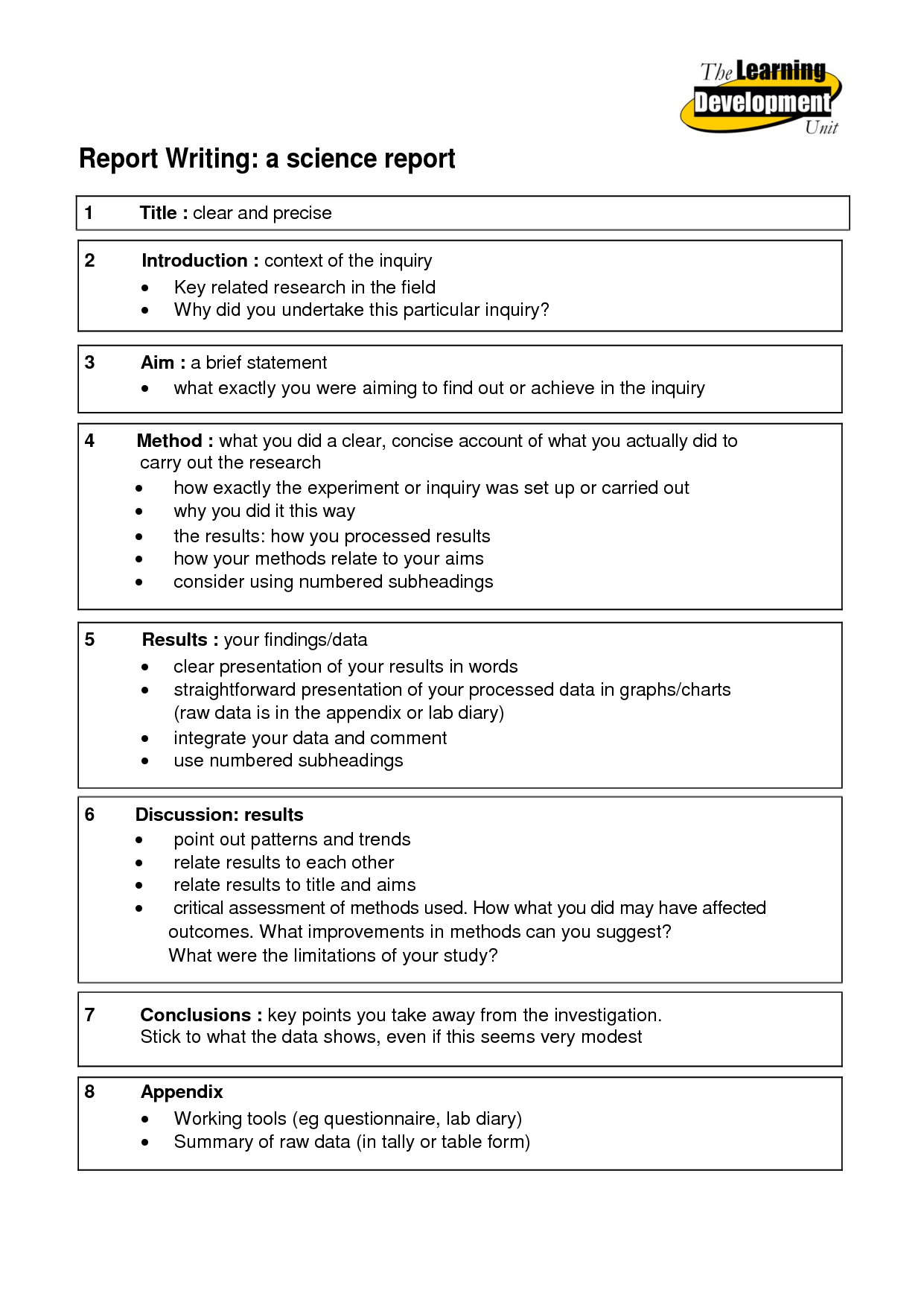 How To Write A Scientific Report Example