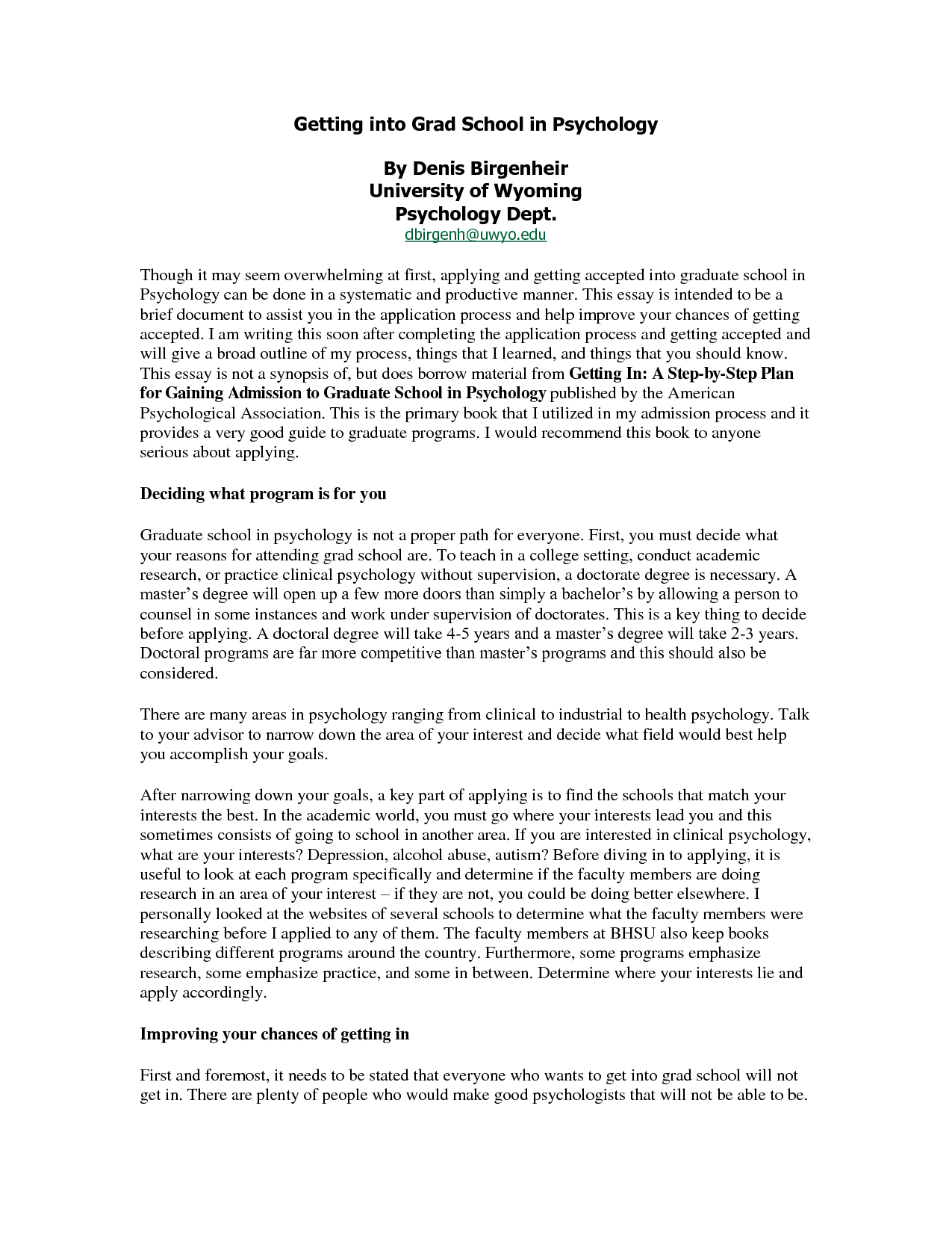 Graduate School Essay Examples Great Grad School Application Essay 