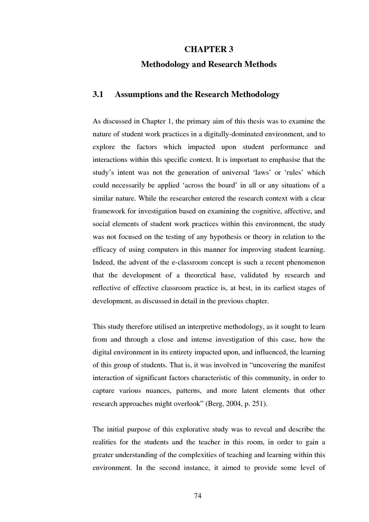 Dissertation Methodology Section - Dissertation Methodology
